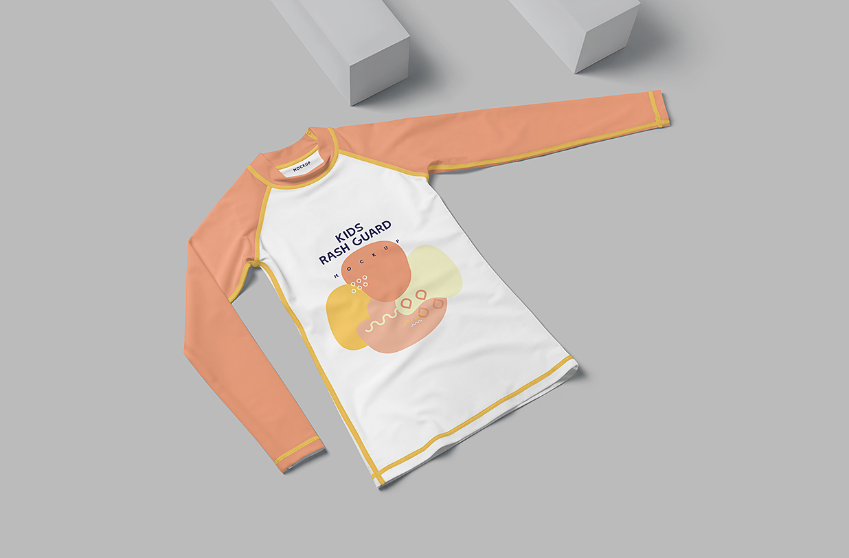 儿童长袖防晒衣泳衣样机mockup5组插图2