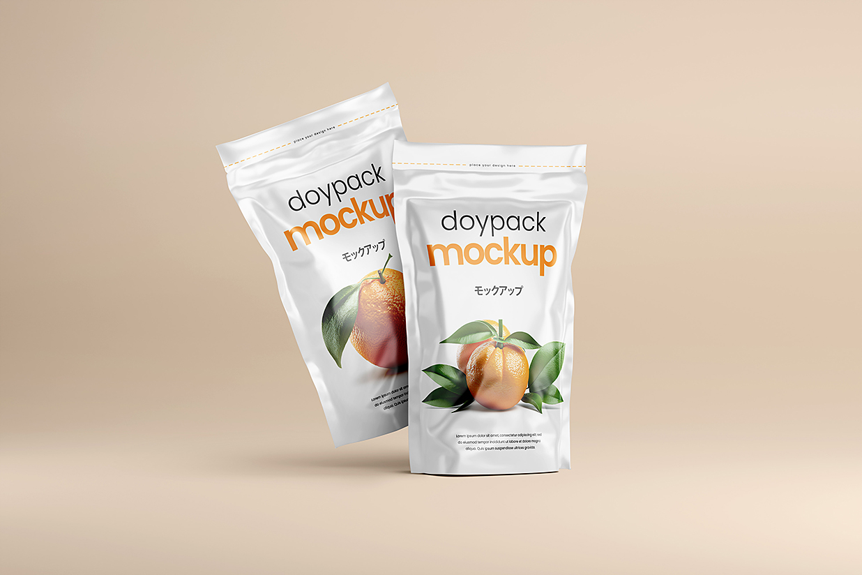 零食袋自立袋自封袋包装样机mockup3组插图2