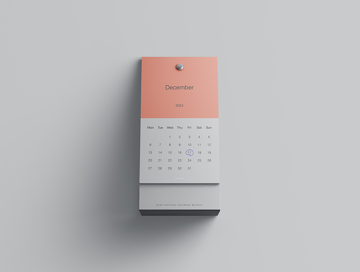 竖版A字形日历台历样机mockup7组插图2