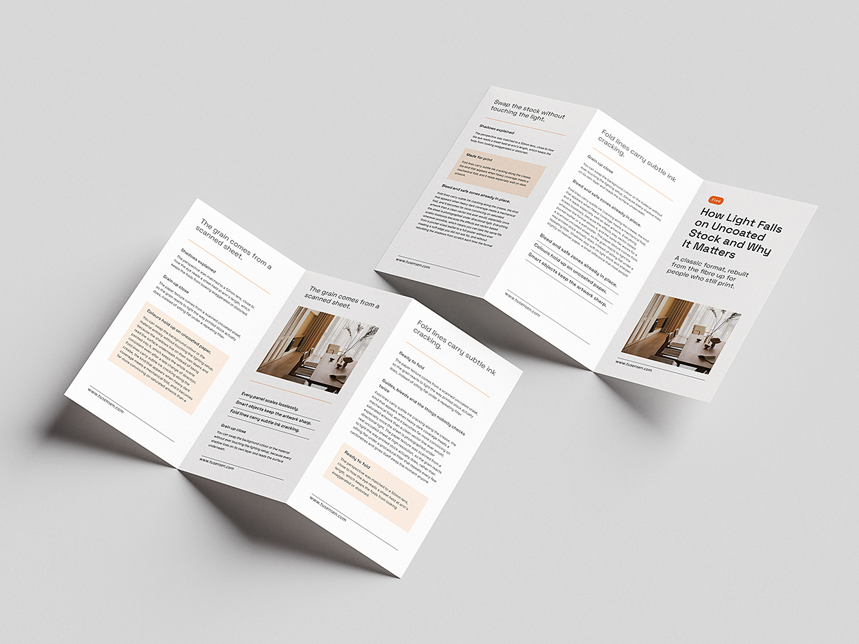 精致的竖版折页三折页样机mockup4组插图2
