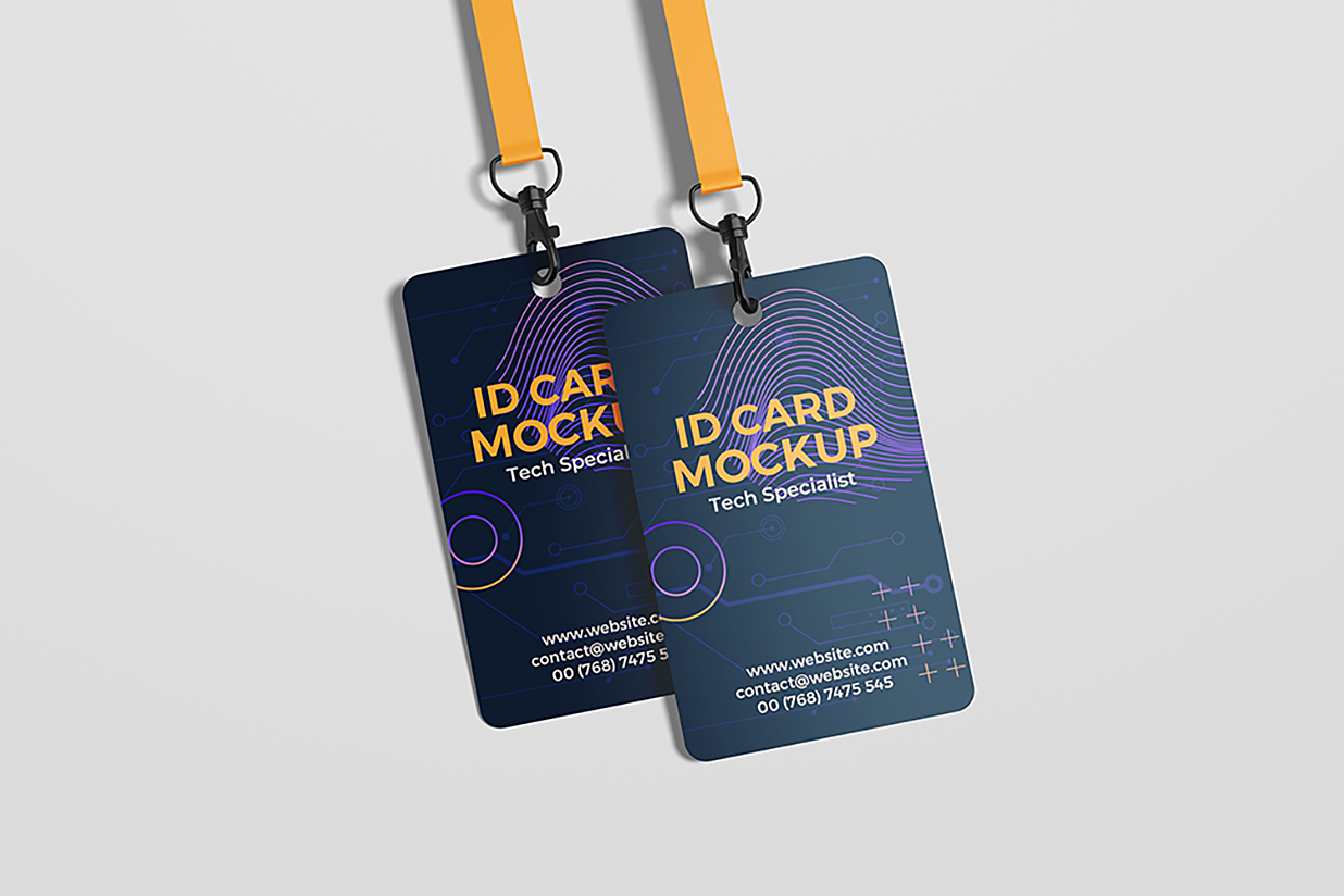 竖版工牌工作证胸牌样机mockup6组插图3