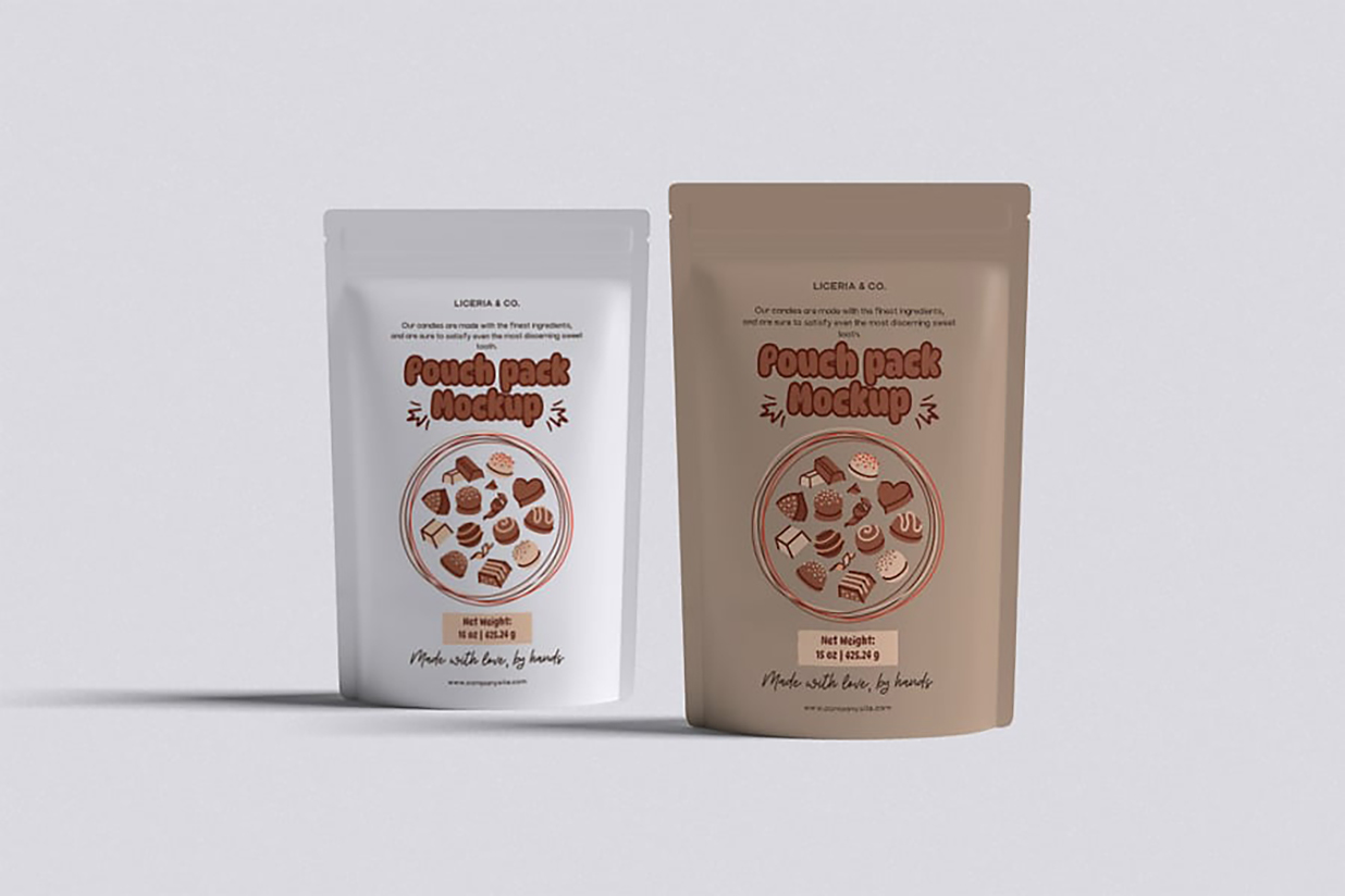 零食袋自立袋自封袋包装样机mockup4组插图3
