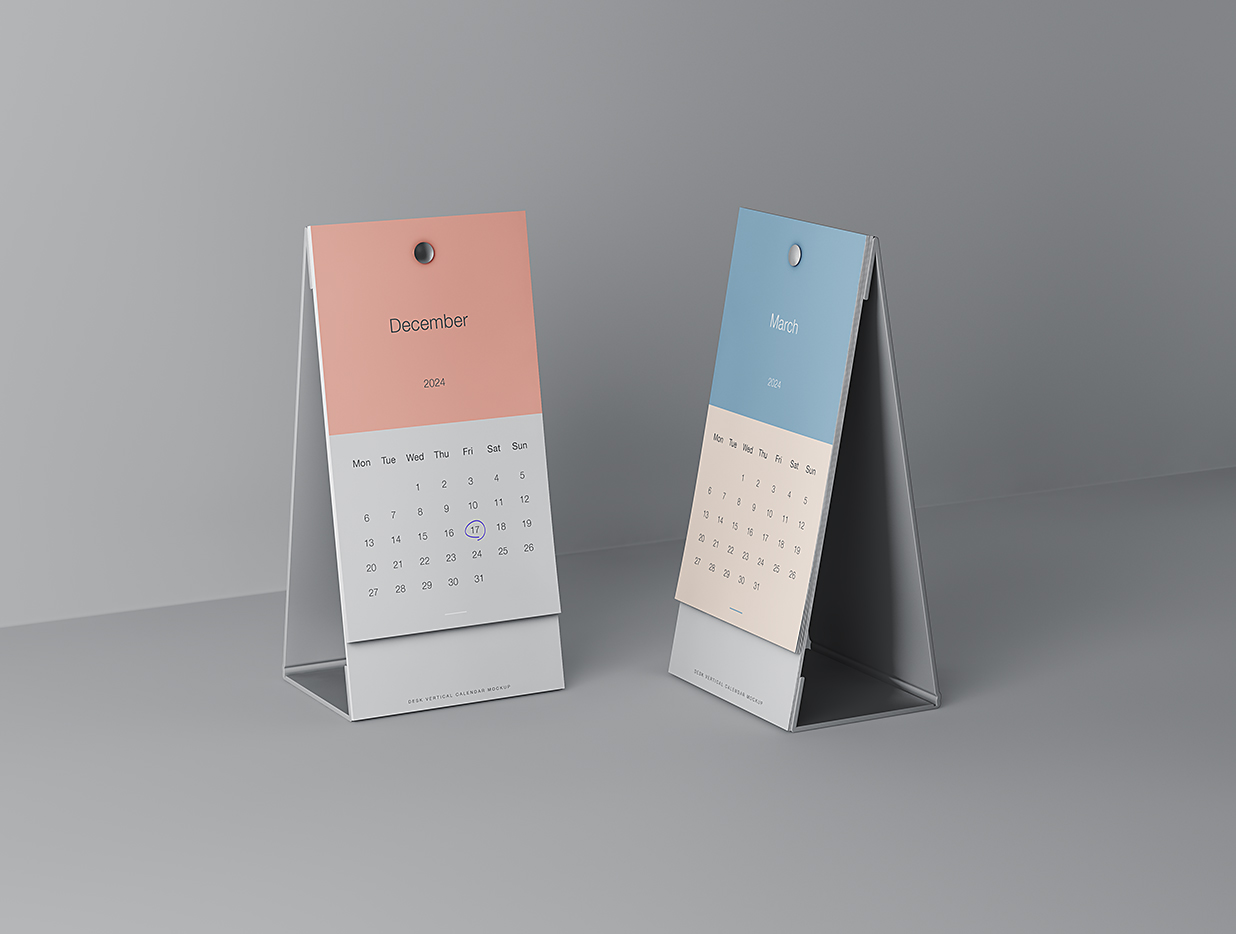 竖版A字形日历台历样机mockup7组插图3