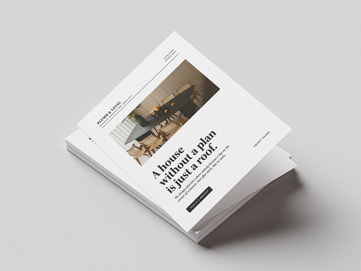 折页双折页样机mockup5组插图3