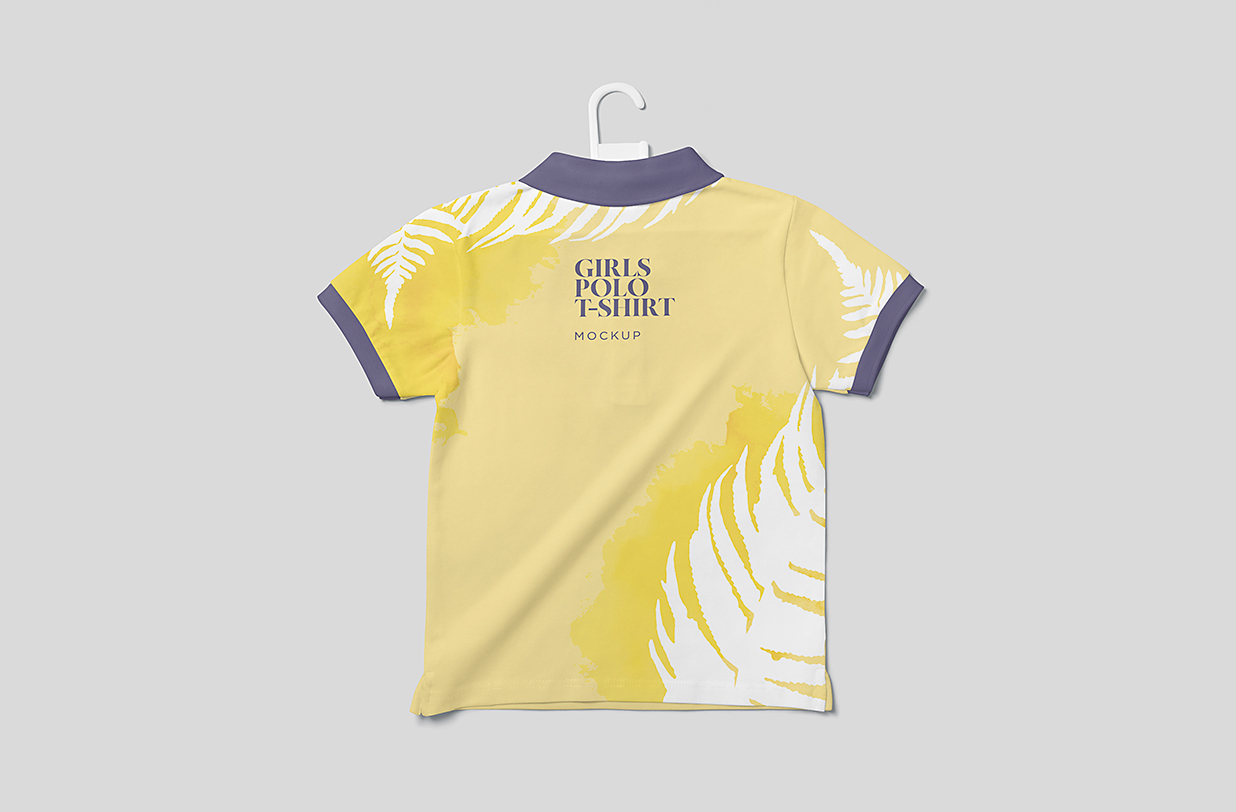 带衣架的儿童短袖Polo衫样机mockup4组插图3 带衣架的儿童短袖Polo衫样机mockup4组插图3