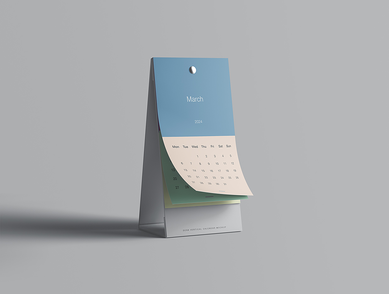 竖版A字形日历台历样机mockup7组插图5
