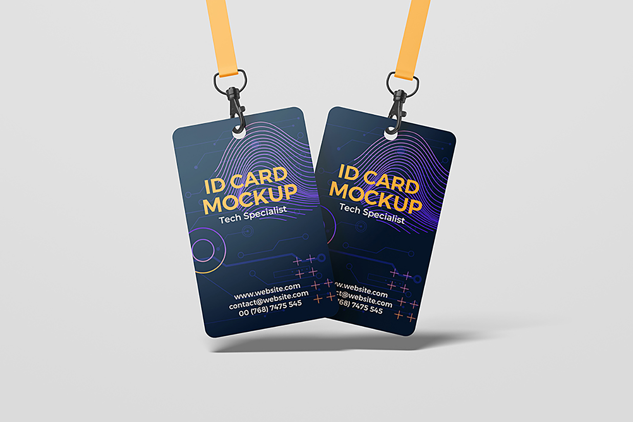 竖版工牌工作证胸牌样机mockup6组插图5