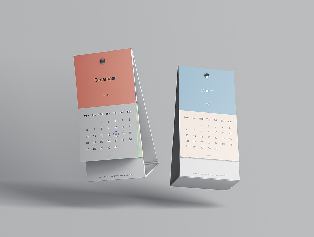 竖版A字形日历台历样机mockup7组插图6