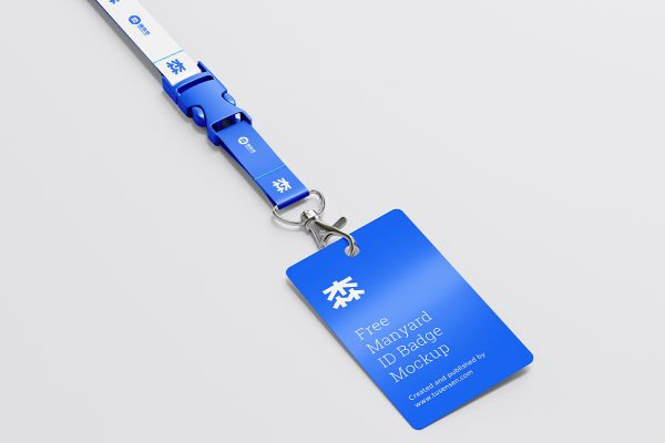 优雅的工牌工作证胸牌样机mockup3组