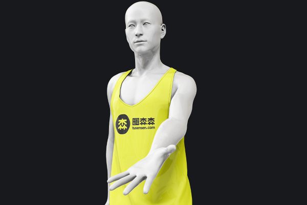 人体模特上的运动背心样机mockup