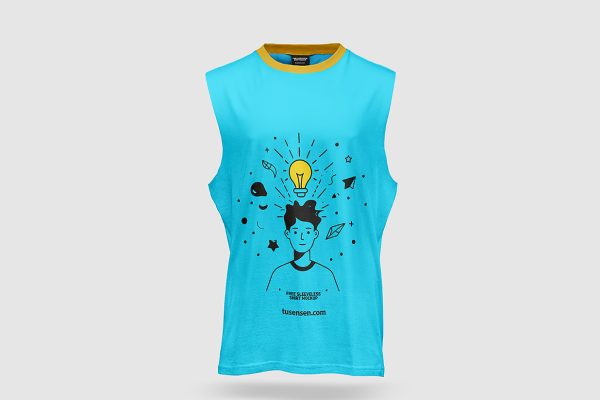 男生运动背心样机mockup2组