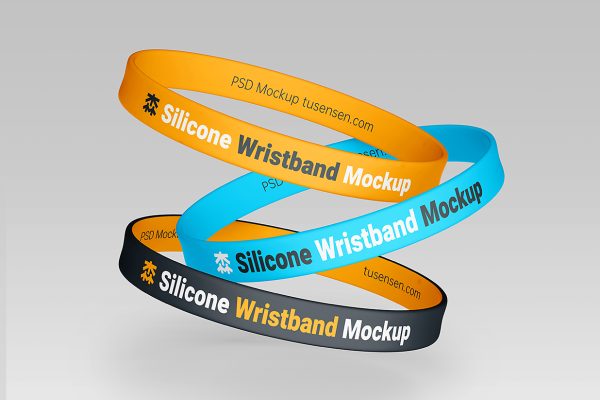 硅胶手环腕带样机mockup3组