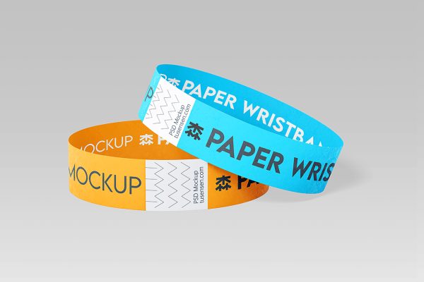 纸质活动手环腕带样机mockup3组