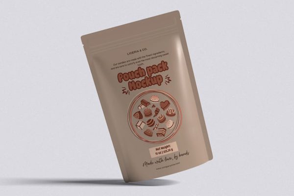 零食袋自立袋自封袋包装样机mockup4组