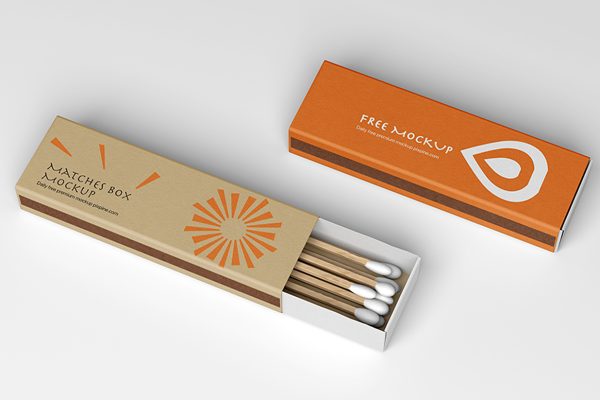 精致的火柴盒包装样机mockup