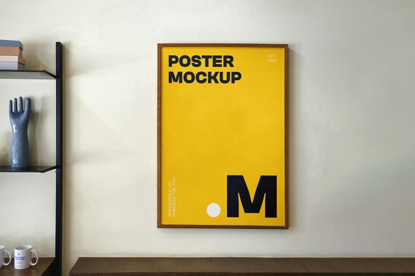 挂在墙上的装饰画海报样机mockup