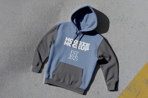 放在地上的连帽衫卫衣样机mockup缩略图 放在地上的连帽衫卫衣样机mockup