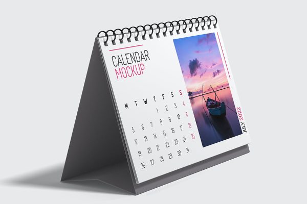 翻页日历台历样机mockup