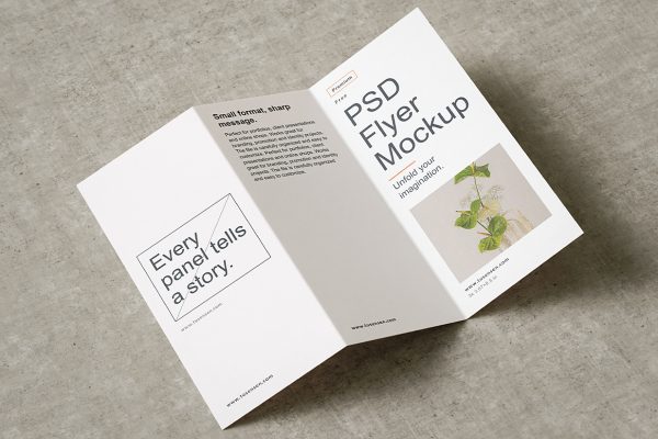 竖版折页三折页样机mockup5组缩略图 竖版折页三折页样机mockup5组