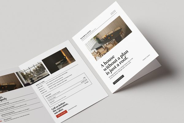 折页双折页样机mockup5组