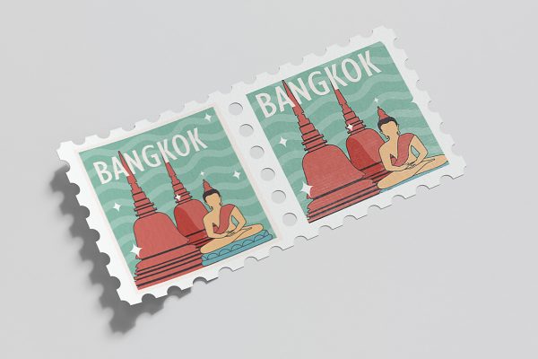 邮票样机mockup