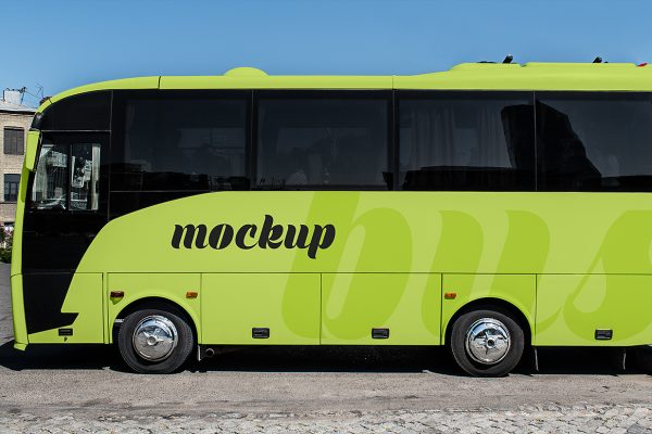 公交车大巴车样机mockup