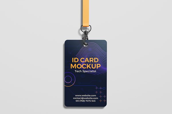 竖版工牌工作证胸牌样机mockup6组