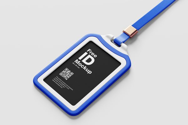 高质感竖版工牌工作证胸牌样机mockup4组