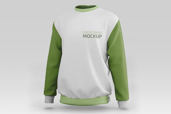 精致的圆领长袖卫衣运动衫样机mockup2组缩略图 精致的圆领长袖卫衣运动衫样机mockup2组