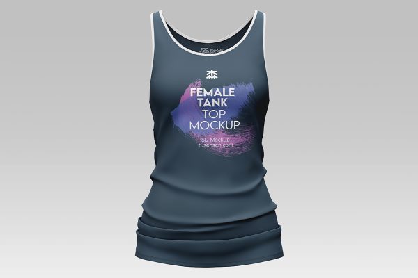 带褶皱的女生运动背心样机mockup3组缩略图 带褶皱的女生运动背心样机mockup3组