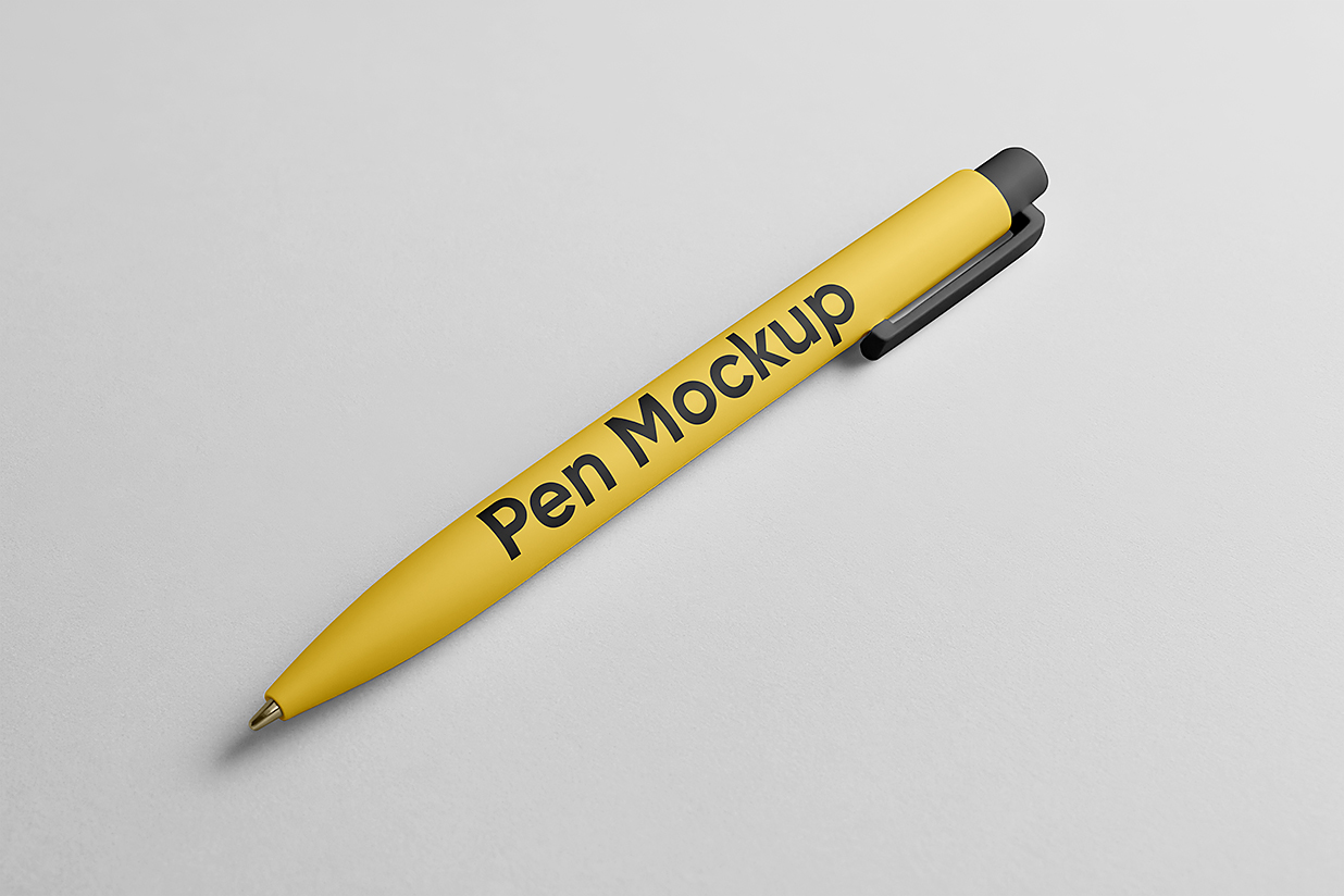 优雅的圆珠笔样机mockup插图