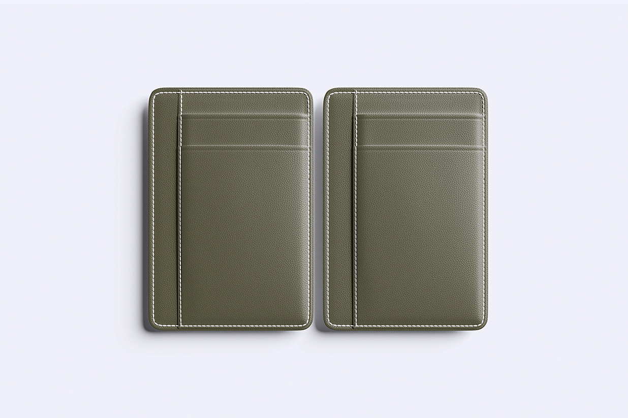 皮革钱包卡包名片夹证件套护照夹样机mockup4组插图1