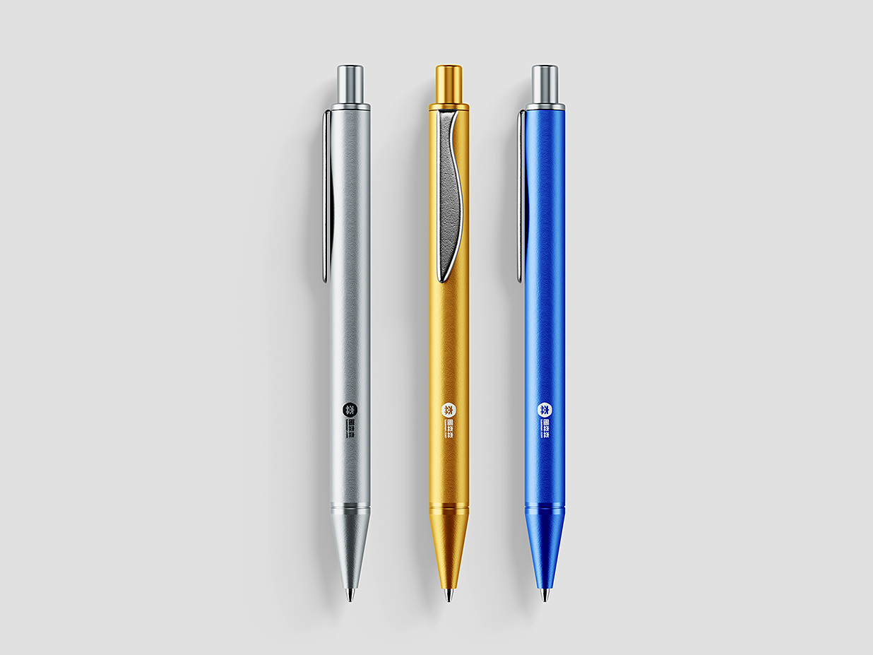 金属质感圆珠笔样机mockup3组插图1