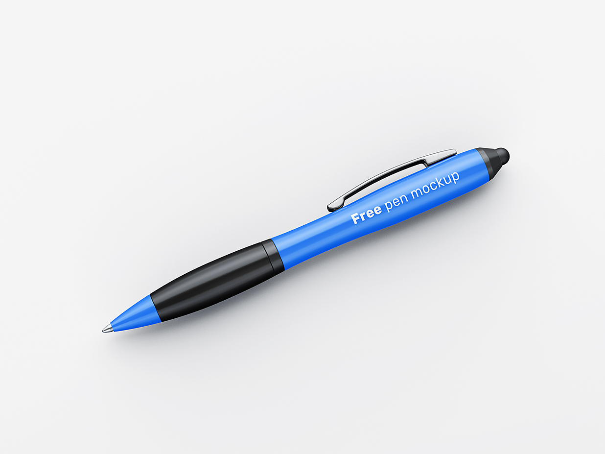 带触控头的塑料圆珠笔样机mockup4组插图1