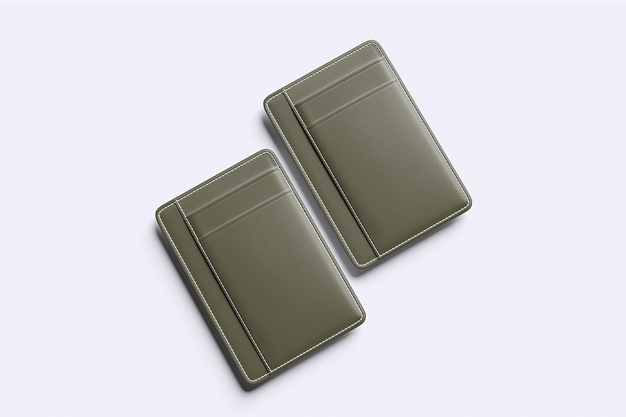 皮革钱包卡包名片夹证件套护照夹样机mockup4组插图2