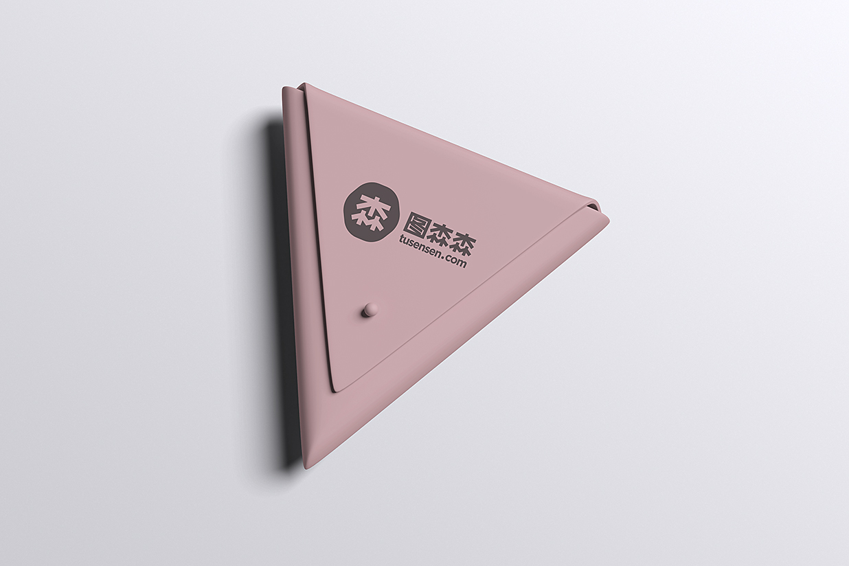 三角形折叠零钱包收纳包样机mockup4组插图2