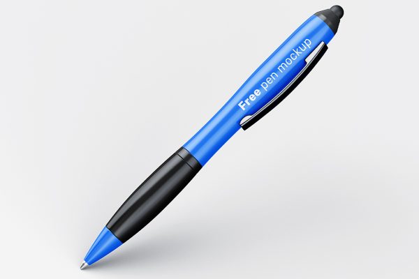 带触控头的塑料圆珠笔样机mockup4组