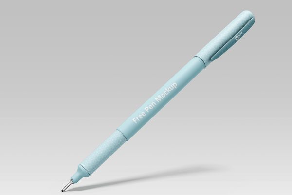 哑光塑料细线笔圆珠笔样机mockup3组