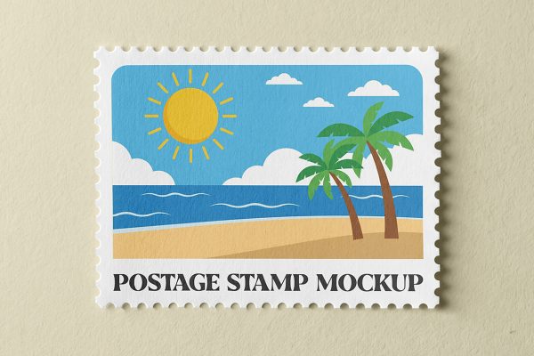 实用的邮票样机mockup